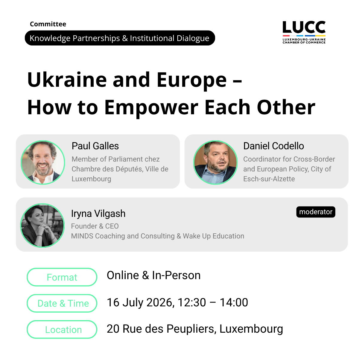 Ukraine and Europe –  How to Empower Each Other/ Knowledge Partnerships & Institutional Dialogue